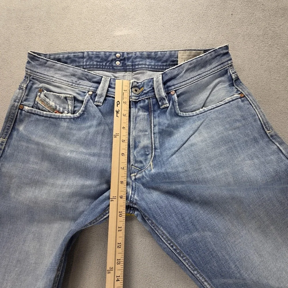 Diesel Jeans Mens 32x30 Blue Larkee Regular Straight Distressed Button Fly 008AT